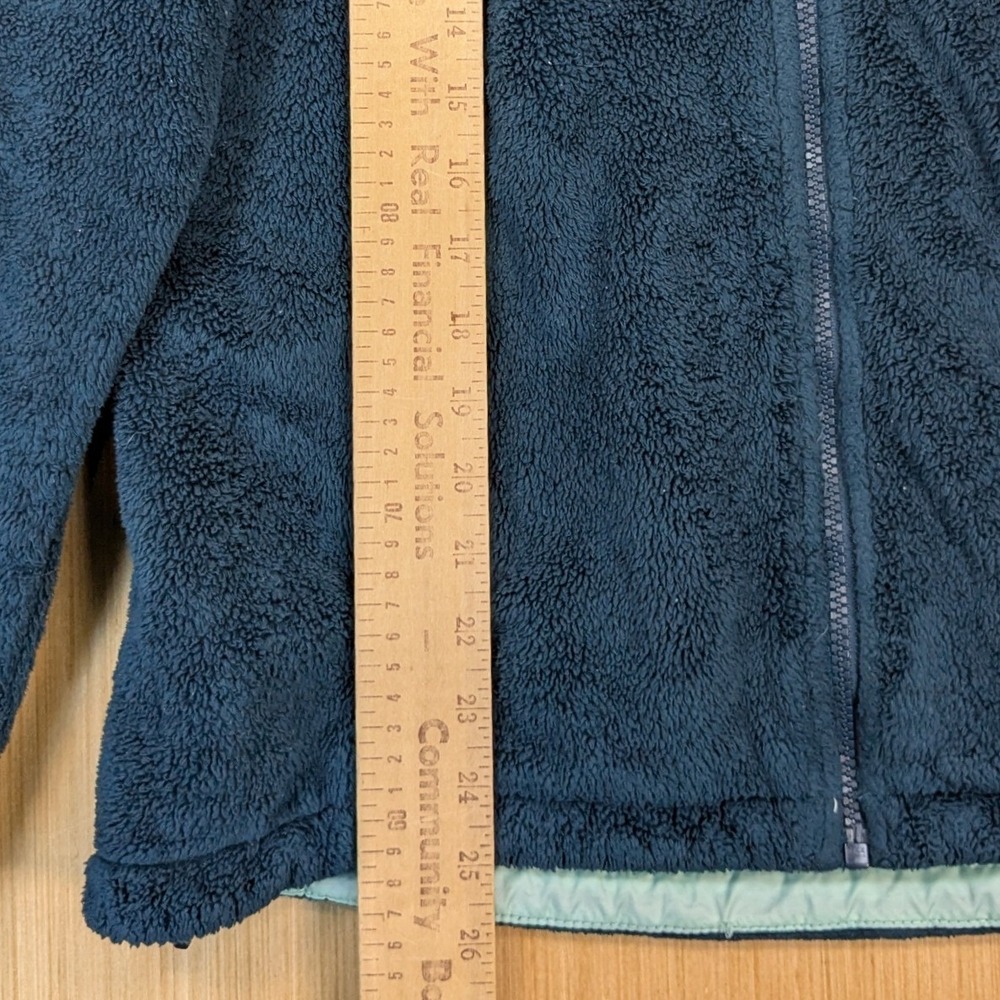 The North Face Fuzzy Osito Gorpcore Fleece Jacket Women Large Teal Blue Full Zip - Picture 8 of 8
